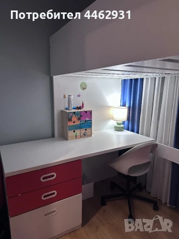 двуетажно легло/гардероб/бюро/етажерка IKEA Smastad., снимка 4 - Спални и легла - 51206159