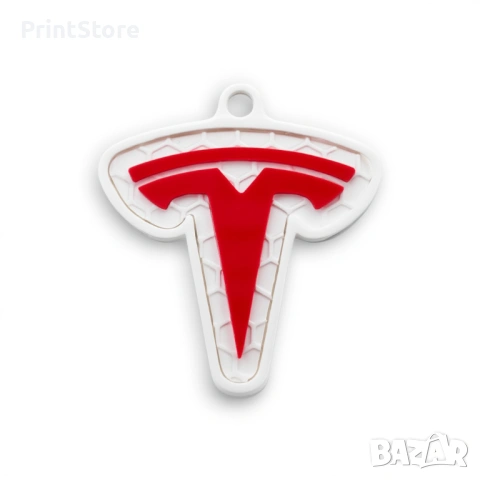 Стилен ключодържател TESLA – нов модел, червено и бяло