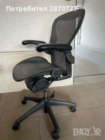 Eргономичен офис стол HERMAN MILLER AERON размер В, снимка 7 - Столове - 49595034