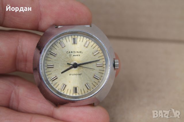 СССР мъжки часовник ''Cardinal''  17 камъка, снимка 10 - Мъжки - 45950240