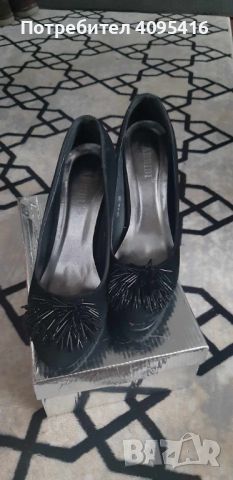 Официални черни токчета, снимка 2 - Дамски обувки на ток - 45700857