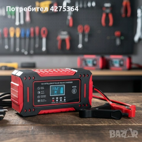 Интелигентно зарядно за акумулатор с дисплей 12V 6A импулсно