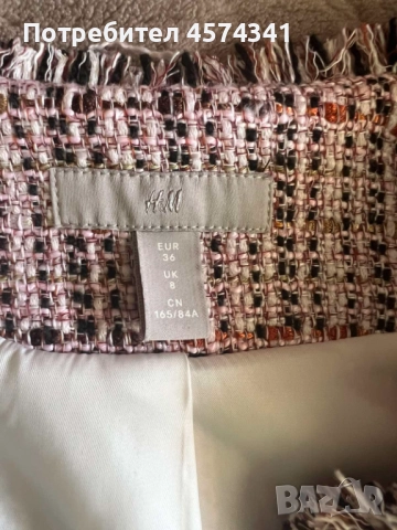 Стилно розово сако букле H&M, снимка 2 - Сака - 51474413