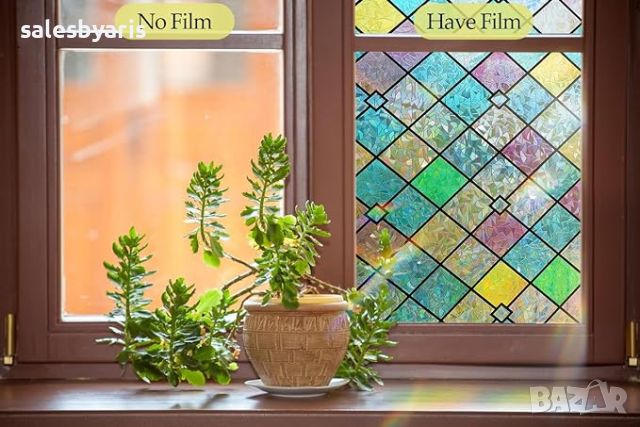 Zindoo Самозалепващо Стъклено Фолио за Прозорци - Поверителност и Декорация, UV Блокиране, 44.5x200с