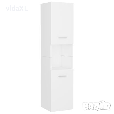 vidaXL Шкаф за баня, бял, 30x30x130 см, ПДЧ(SKU:804997