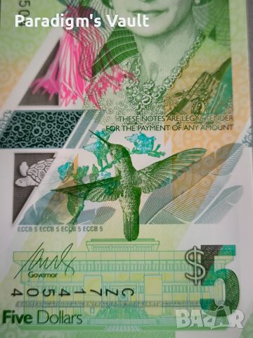 Банкнота - Източни Кариби - 5 долара UNC | 2021г., снимка 3 - Нумизматика и бонистика - 45232271