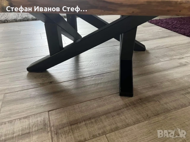 Холна маса от орех със смола, снимка 2 - Маси - 51422994