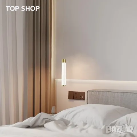 EIDISUNY, модерен пендел с кристален абажур, LED 14 W 4000k, снимка 3 - Лампи за таван - 49970004