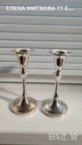Двойка елегантни посребрени свещници, снимка 7 - Декорация за дома - 53396848