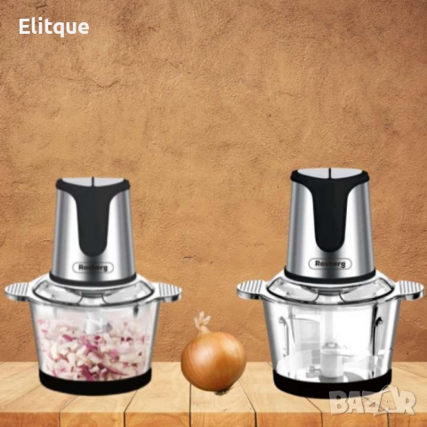 Чопър, 400W, 2 л., 2 скорости, стъклена купа, черен/сребрист, снимка 4 - Други - 52819763