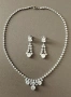 Комплект винтидж колие и обеци с чешки кристали, снимка 1