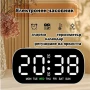 Електронен LED светещ настолен часовник с аларма на ток с USB с термометър календар големи цифри, снимка 1