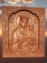 Икона на Св. Богородица - авторска дърворезба, снимка 4
