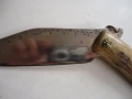 Огромна сойка нож рог гравюри маркирана наваха , снимка 5
