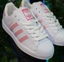 Adidas Superstar Бели с Розови Ленти, снимка 2