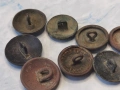 Стари бронзови военни копчета от РТОВ 10 броя, снимка 8