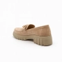 Дамски бежови мокасини от еко велур с декоративна панделка и масивна подметка, снимка 7