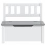 Детска пейка за съхранение, бяло и сиво, 60x30x55 см, МДФ, снимка 5