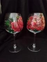 Ръчно рисувани чаши за вино – комплект 2 бр. | подарък | арт чаши, снимка 3