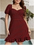Дамска карирана рокля ХЛ-2ХЛ, снимка 1
