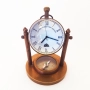 Часовник настолен от бронз с ретро дизайн и компас, снимка 1