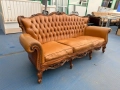 2411    ретро кожен холов диван /  канапе 200 см -цена 265лв или 135,49 евро  -ретро , с дърворезба , снимка 7
