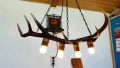Ръчно изработен полилей от масивен рог с ръчно изработени дървени чашки , снимка 2