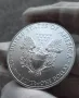 Инвестиционна сребърна монета 1 унция American Eagel Silver Dollar 2010, цветна, снимка 3