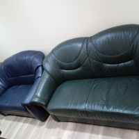 Холандски кожен диван- зелен  , снимка 5 - Дивани и мека мебел - 45715124