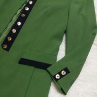 СТИЛНО и ЕЛЕГАНТНО зелено сако с тъмносини акценти с 43% ВЪЛНА, снимка 5 - Сака - 45078488