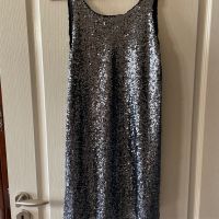 🤩 wowБлестяща къса нова парти коктейлна официална рокля сребърни пайети , сребро, снимка 2 - Рокли - 45873993