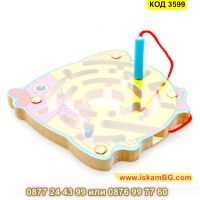 Дървен магнитен лабиринт, занимателска детска игра - КОД 3599, снимка 5 - Образователни игри - 45300722