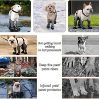 Водоустойчиви ботуши за кучета Bworppy, със здрава гумена подметка, сиви, размер L, снимка 5 - За кучета - 44940149