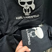 *Karl Lagerfeld* Дамска асиметрична риза в черен цвят с бродирано лого, снимка 4 - Ризи - 45767952