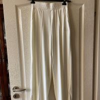 Ново висока талия  спортно елегантно бяло долнище панталон Bershka фин плюш широки крачоли М размер , снимка 7 - Панталони - 45221627
