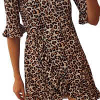 леопардова/тигрова рокля XS, снимка 1 - Рокли - 43380599