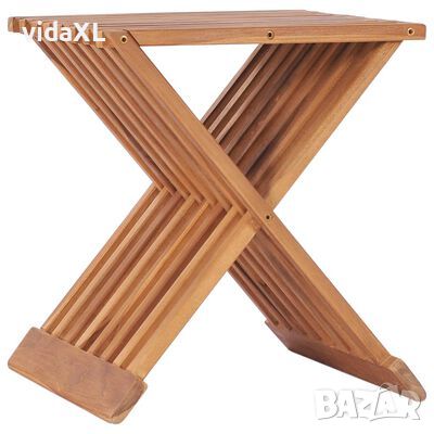 vidaXL Сгъваема табуретка, 40x32x45 см, тиково дърво масив*SKU:48992, снимка 1