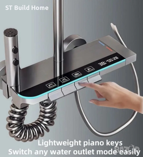 Цифров Душ Панел с Пиано Клавиши и LED Осветление, снимка 1