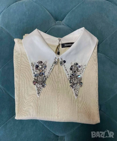 Блуза с якичка и камъни  , снимка 1