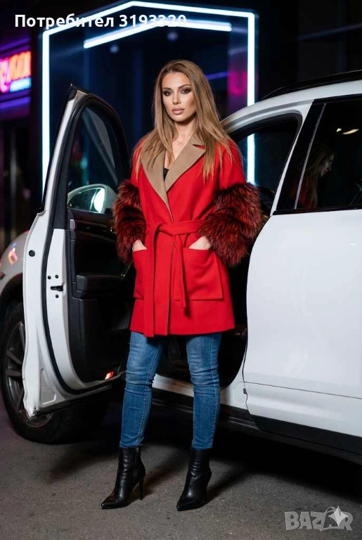 Луксозно палто от Кашмир със богата гарнитура от лисица , снимка 1