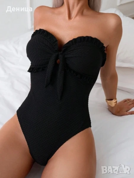 Черен цял бански костюм, снимка 1