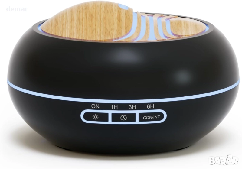 Дифузер за етерични масла SALKING 400 мл, 7 цвята LED, за голяма стая (черен), снимка 1