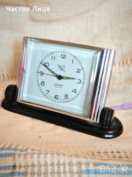 Много Рядък Руски Соц СССР Настолен Часовник Будилник ПИОНЕР от 1957 г, снимка 1
