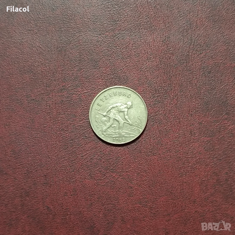 Люксембург 1 франк 1955 година, снимка 1