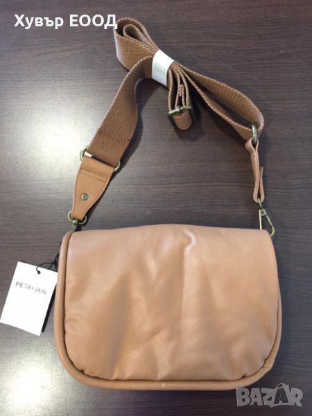 Дамска чанта Peta+Jain кожена, 22х14х6 см, снимка 1