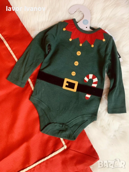 Коледно бебешко боди Елф, снимка 1