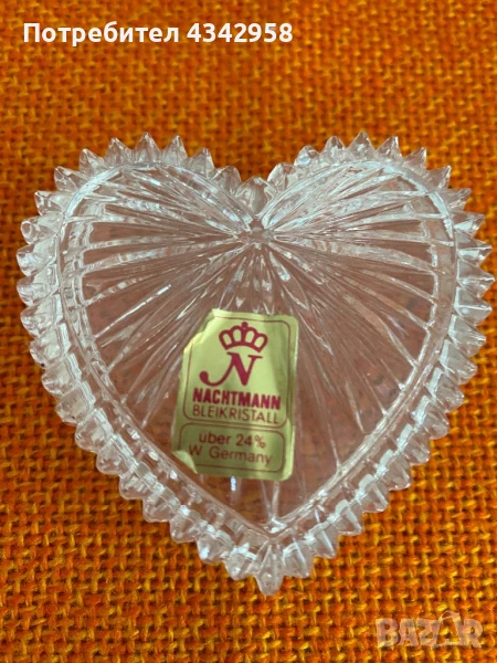 Nachtman .Vintage.Кристална кутийка във формата на сърце., снимка 1