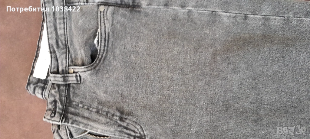 Тъмно сиво дамско дънки, снимка 1