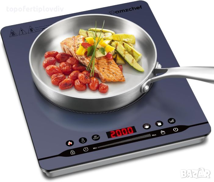 Индукционен котлон AMZCHEF Single Induction Hob 2000 W,Ново, снимка 1