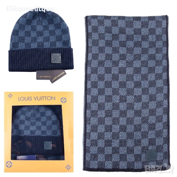 комплект шапка и шал в кутия Louis Vuitton polo hugo boss, снимка 1